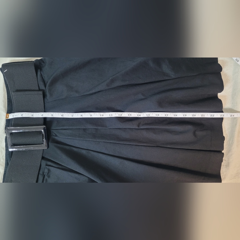 Women’s Black A-Line Skirt with Belt - Picture 7 of 8
